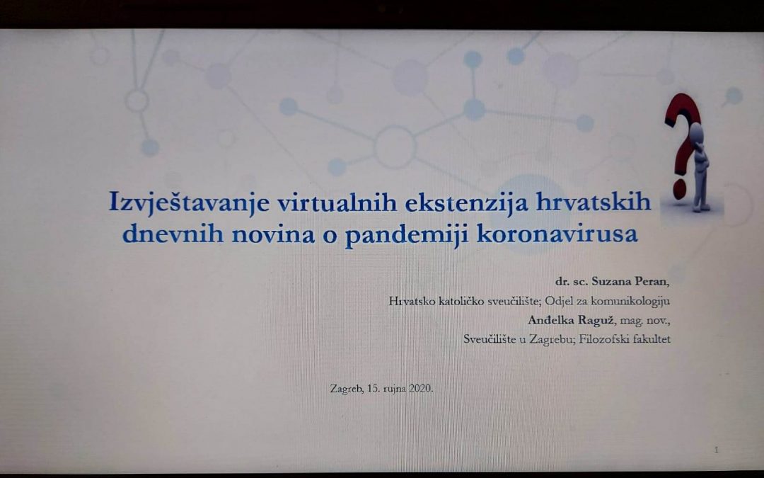 Izvještavanje virtualnih ekstenzija hrvatskih dnevnih novina o pandemiji koronavirusa