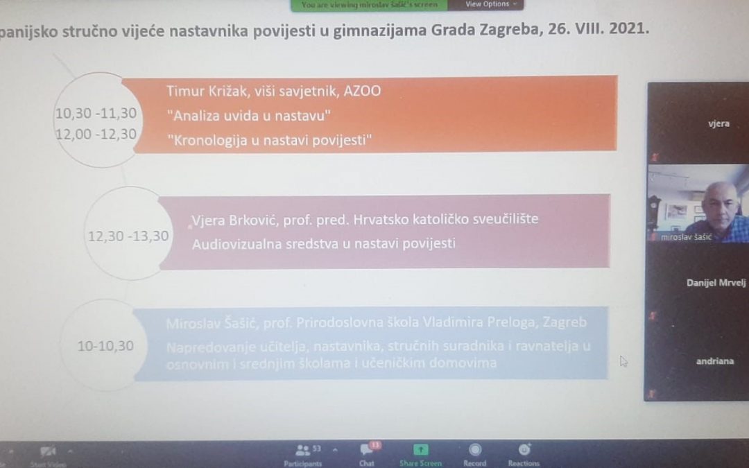 Predavanje: “Audiovizualna sredstva u nastavi povijesti”