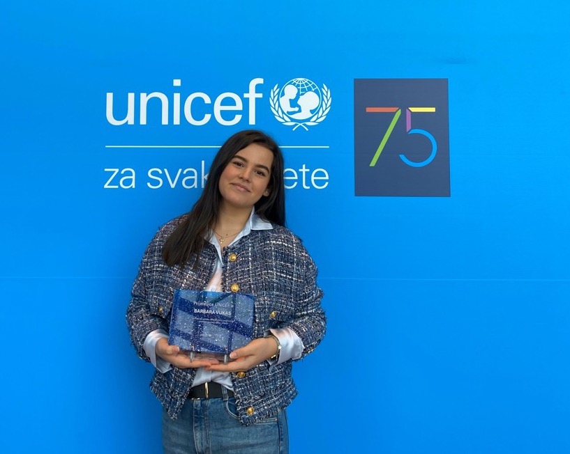 Studentica komunikologije Barbara Vukas dobitnica nagrade “Prijateljica UNICEF-a”